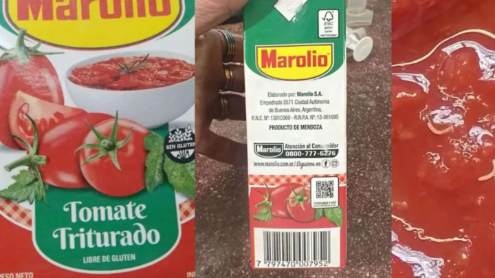 ANMAT recomendó no consumir tomate triturado de Marolio por una posible contaminación