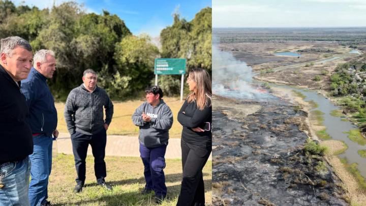 Autoridades provinciales y comunales evalúan acciones por incendios en Cayastá