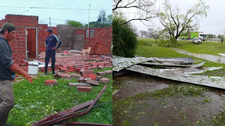 Un fuerte temporal afectó a Colonia Masías: causó importantes daños en viviendas 