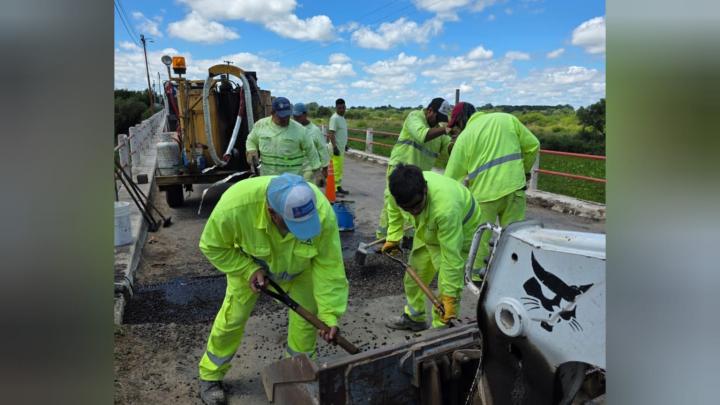 Garay: mantenimiento y reparación en el puente sobre el arroyo Santa Rita 