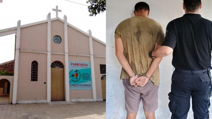 Romang: joven enojado con Dios entró a romper la parroquia local 