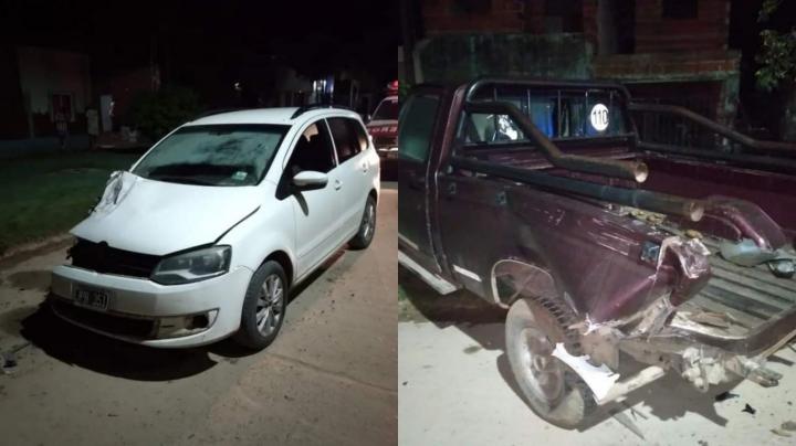 Un automóvil chocó camioneta estacionada en una avenida de San Javier 