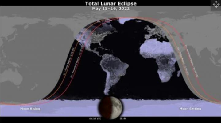 A qué hora y en qué lugar se verá mejor el eclipse total lunar
