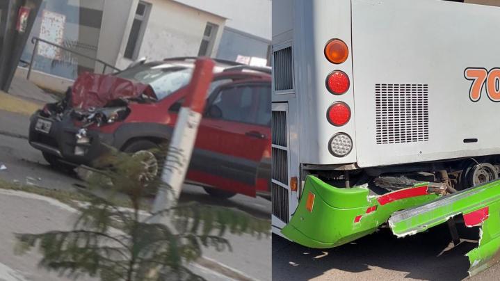San Javier: Un automóvil chocó de atrás a un colectivo de Paraná Medio 