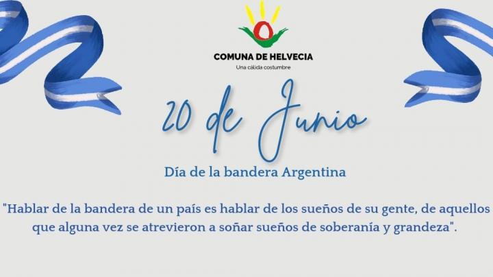 Helvecia invita a la comunidad al acto protocolar el día 20 de Junio