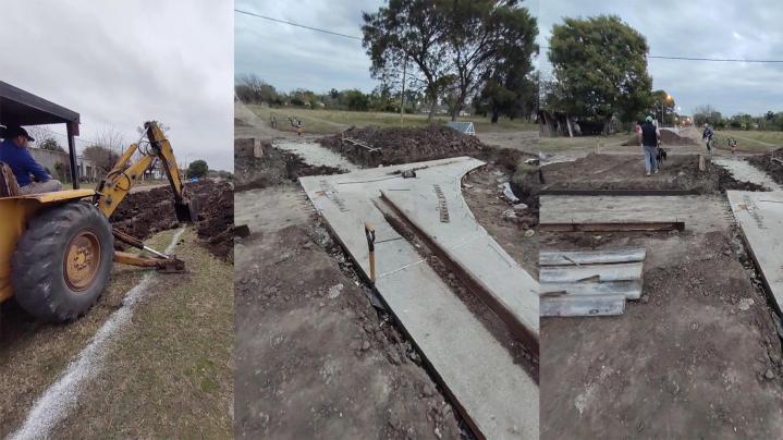 Alejandra: Avanza la obra de cordones cuneta por la calle Thomas Moore