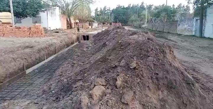 Santa Rosa: Obra de desagües para escurrir agua de lluvia