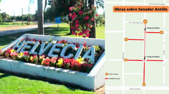 Helvecia: Cortes por obra de bacheo en calle Senador Antille