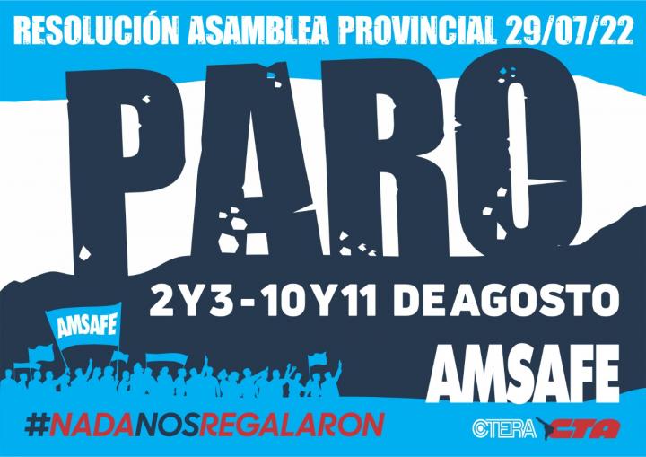 Los docentes anunciaron paro y movilización para la próxima semana