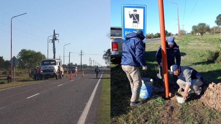 Colonia Mascías: Más iluminación LED en la ruta N°1, frente al área urbana 