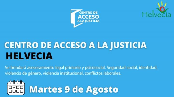 Helvecia: Se brindará asesoramiento legal primario y psicosocial