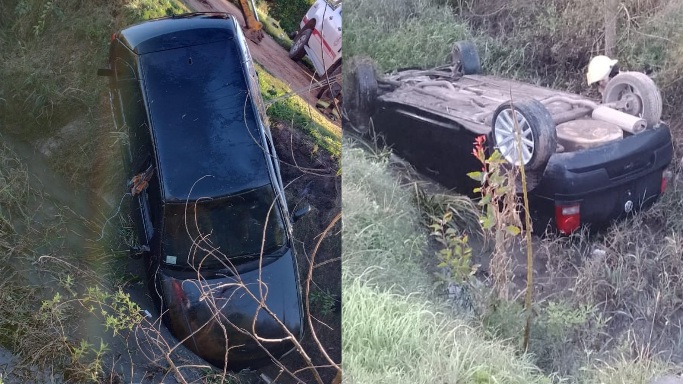 San Javier: Un automóvil se cayó al baletón 