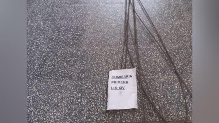 La policía de San Javier encontró varillas de hierro robadas a una obra