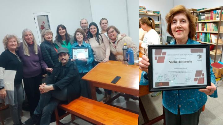 La Biblioteca Popular Julio Migno condecoró a su Primer Socio Honorario