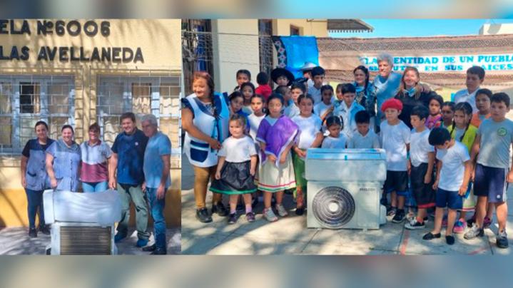 El Senador Baucero entregó equipos Split a las escuelas de Colonia California y Colonia San José