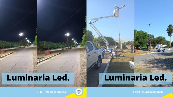 La Brava: Instaladas las nuevas luminarias led en sustituto del tendido viejo
