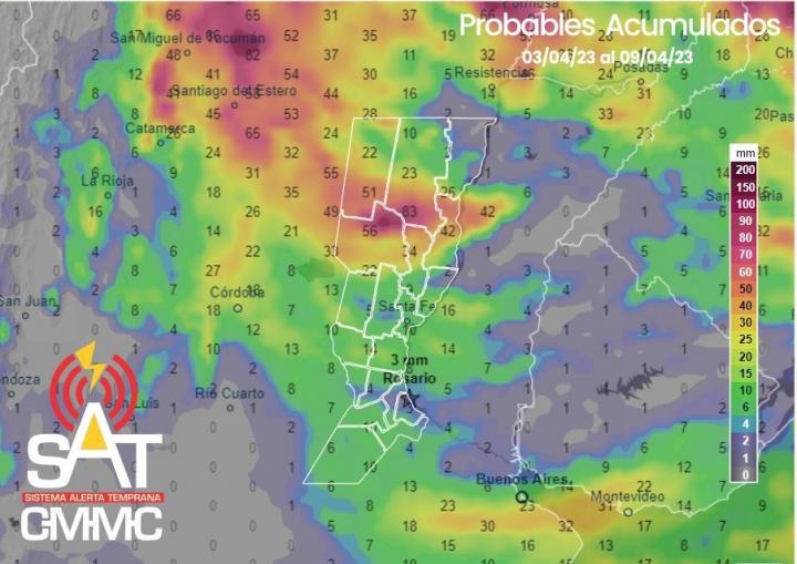 Desde mañana llegan nuevas lluvias y el SAT anuncia entre 20 y 50 milímetros en la zona 