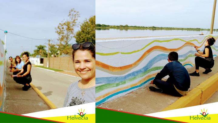 Helvecia: Grupo de jóvenes embellecen la costanera local