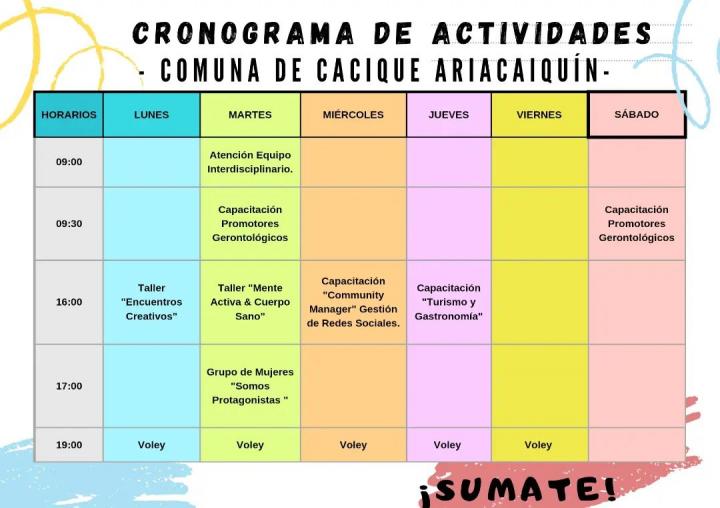 Cacique Ariacaiquín: Amplia agenda de actividades auspiciadas por la Comuna