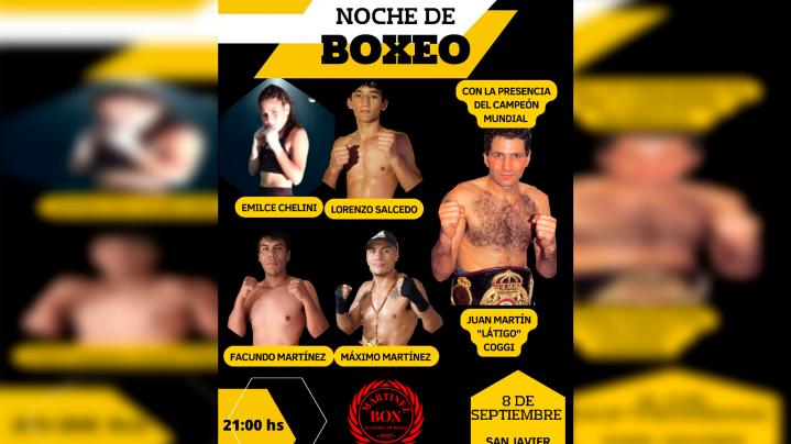 Velada boxistica con presencia del Campeon  “Latigo” Coggi