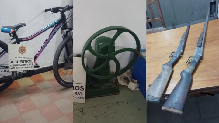Escopeta secuestrada en Mascías y recupero de otros elementos en Santa Rosa 