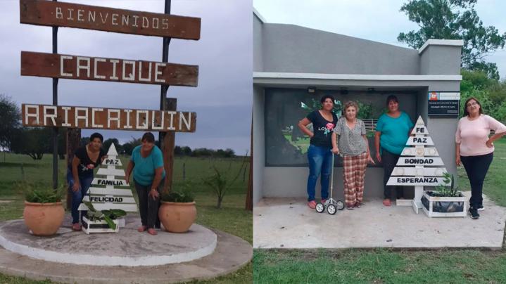 Cacique Ariacaiquín: Arbolitos de Navidad y plantas en las instituciones locales y espacios públicos
