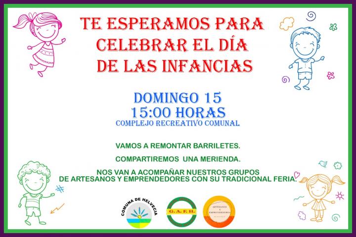 Helvecia celebrará el Día de las Infancias con un evento al aire libre