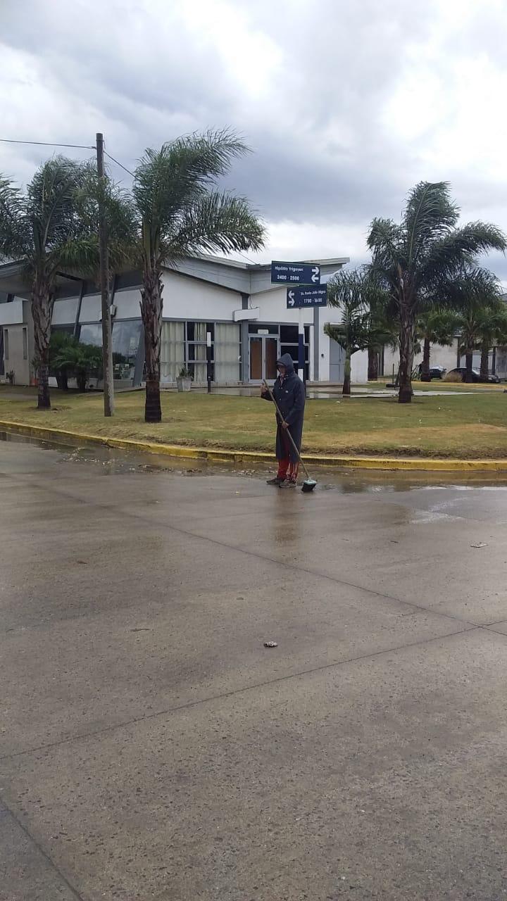 Trabajos de limpieza y remoción de ramas caidas en la via publica 