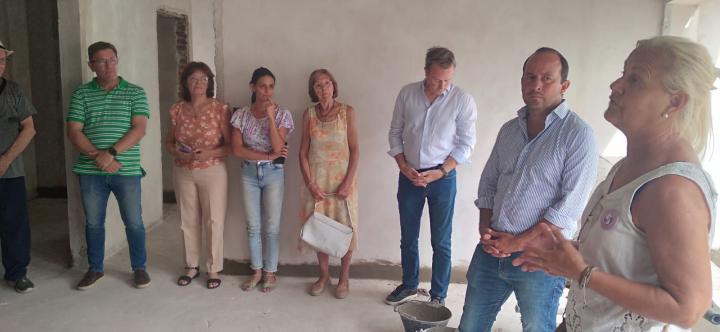 Rodrigo Borla visitó la obra de la sala oncológica en la ciudad de San Justo