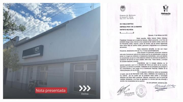 Helvecia: se presentó una nota de reclamo a la EPE 