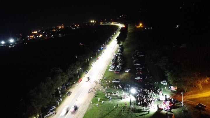 Pullaro inauguró el nuevo sistema de iluminación en el acceso norte de Ruta 1 en Cayastá