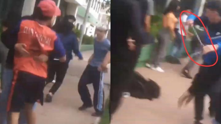 Batalla campal afuera de una escuela de San Javier