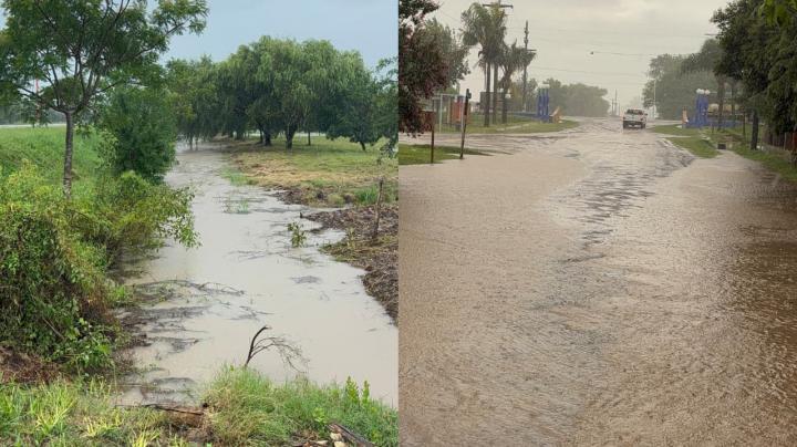 En Saladero cayeron 230mm hasta las 21 horas y sigue lloviendo 